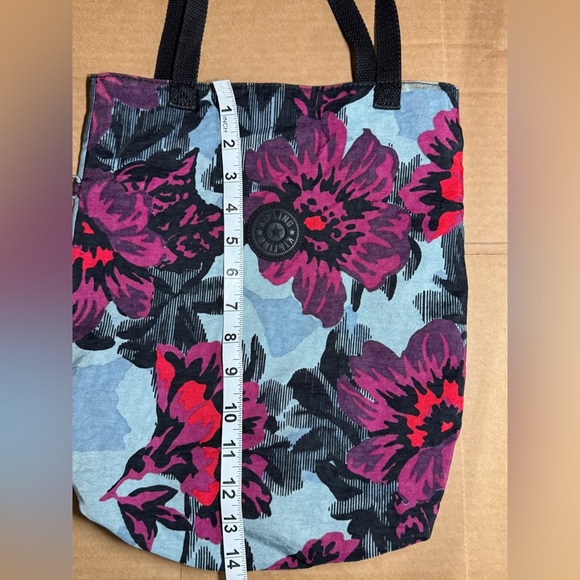 Kipling Floral Tote Bag with Black Handles - Picture 4 of 9